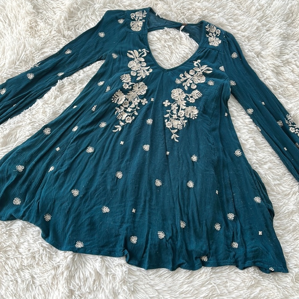 Free People Sweet Tennessee Embroidered Mini Dress